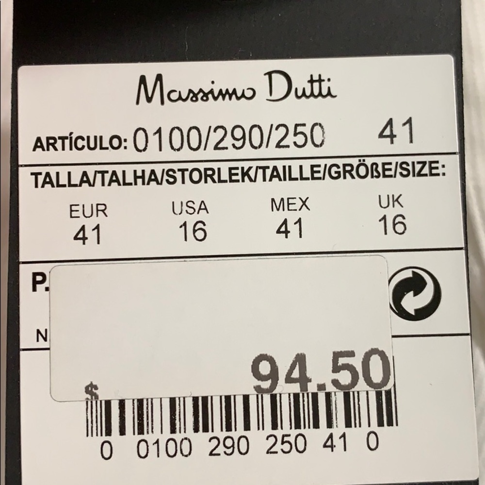 NWT Massimo Dutti White Shirt Size 15 3/4, 16, 17 - Picture 6 of 8
